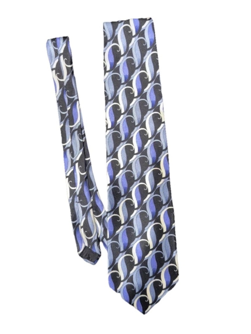 Cocktail Collection Vodka Men’s Neck Tie 100% Silk Blue White & Black Pattern
